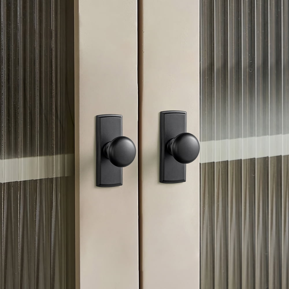 Goo-Ki 12 Pack Matte Black Cabinet Knobs with Backplate for Drawer Cupboard, Single Hole/Screw Drawer Knob Pulls Handle Zinc Alloy Hardware (8611-G011)