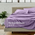 thumbnail image 3 of Bare Home Premium 1800 Collection 4-Piece Bed Sheet Set, King, Lavender, 3 of 10