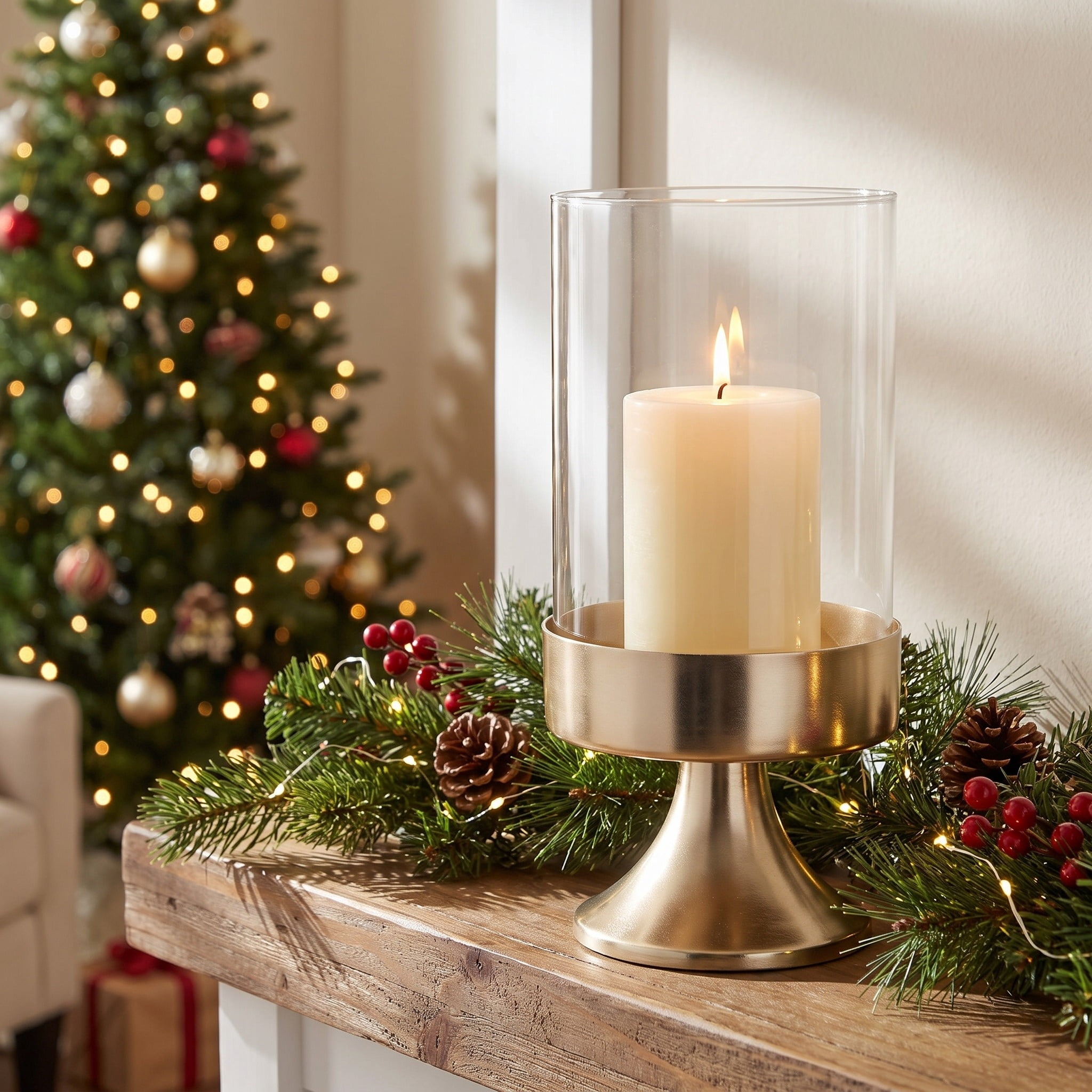 My Texas House Votive Christmas Decoration, Gold, 8"