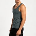 thumbnail image 4 of Yteetum Men's Ribbed Tank Tops Crewneck High Stretch Moisture Wicking Sleeveless Muscle Shirt Summer Solid Round Neck Loose Gym Workout Bodybuilding Athletic T Shirts, 4 of 8