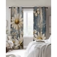 thumbnail image 4 of Vintage Daisy Blackout Curtains for Bedroom Living Room Darkening Curtains 96 Inches Long Vintage Farmhouse Butterfly Wooden Window Curtain 2 Panels Set Window Treatment Grommet Drapes 52"x96", 4 of 9