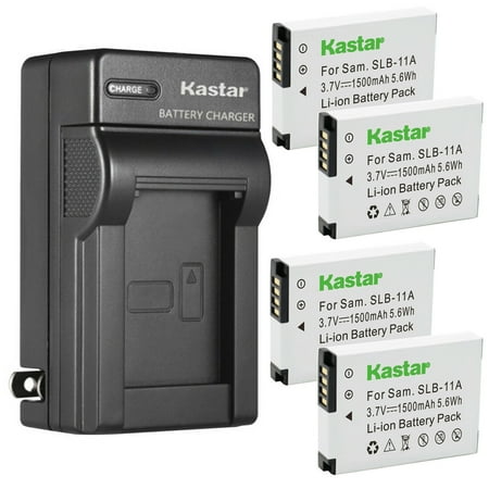 Kastar 4-Pack Battery and AC Wall Charger Replacement for Samsung SLB-11A SLB11A Battery Samsung TL240 TL320 TL350 TL500 WB600 WB610 WB650 WB660 WB700 WB1000 WB2000 Digital Cameras
