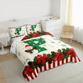 thumbnail image 4 of Homewish Letter P Monogrammed Full Size Comforter Sets,Merry Christmas Bedding Comforter Set,Xmas Flower Red Bowtie Bedding Sets For Kids,Microfiber Room Decorative Reversible,3-Piece, 4 of 9