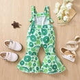 thumbnail image 4 of Odeerbi Baby Girls Clothes Toddler Jumpsuit Outfit St. Patrick's Day Print Jumpsuits Cartoon Printing Strap Romper Pants Green, 4 of 9