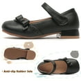 thumbnail image 2 of DADAWEN Girls Dress Shoes Mary Jane Low Heel Shoes for Toddlers Perfect for Weddings Parties and School Black Size 13, 2 of 6