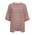 thumbnail image 5 of Jamsmile Women Tshirts Summer Casual Round Neck Loose T Shirt Striped Gradient Print Short Sleeved Loose Tee Shirts Tops, 5 of 6