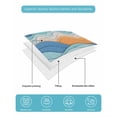 thumbnail image 4 of Quilts Queen Size Bedding Set, Orange Blue Ocean Waves Reversible Summer Quilt 3 Pieces, Summer Beach Coastal Abstract Lightweight Bedspreads Coverlets with 2 Pillow Shams for All Seasons, 4 of 5