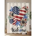 thumbnail image 4 of Fsddascl 4th of July Shower Curtain Set - 36" x 78" Washable Bathtub Curtain with 12 Hooks, Red Striped Red Love Heart Navy Independence Day Waterproof Fabric Stall Shower Curtains for Bathroom, 4 of 6