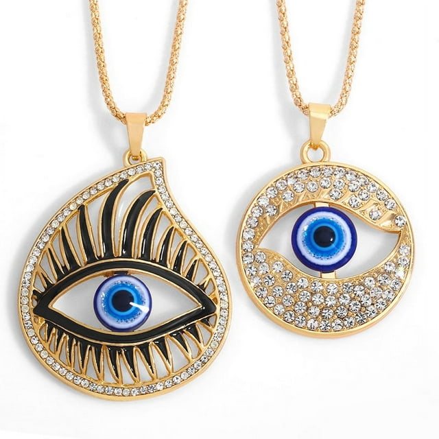 2 grandes collares de ojos con personalidad de hip-hop europeo y americano