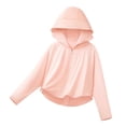 thumbnail image 2 of Girls Boys UPF 50+ Sun Hoodie Shirts with Mask and Brim Long Sleeve UV Protection Ice Silk Zip Sunscreen Clothes Pink 9-10 Years, 2 of 8