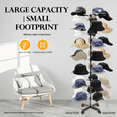 thumbnail image 2 of 7-Tier Rotating Hat Display Rack Stand Metal Freestanding Hats Storage Rack with 35 Hooks Hat,Cowboy Baseball Hats Organizer Rack with Wheels, 2 of 18