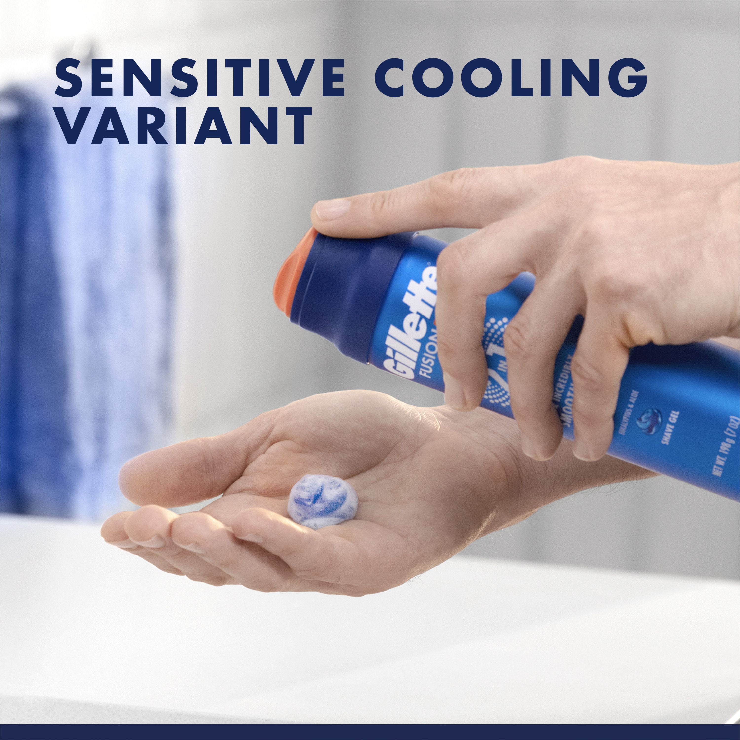 Gillette FusionPro Sensitive Cooling Shaving Gel for Men, 2-in-1 Shave Gel for Men’s Grooming Protects and Hydrates, With Eucalyptus and Aloe Vera., 198G