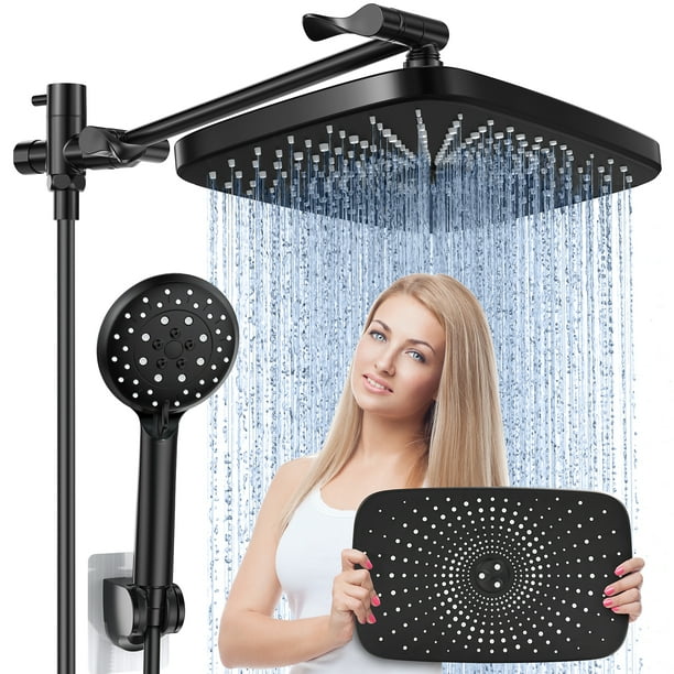 Veken 5Setting High Pressure Shower Head, 12 inch Rain Shower Head