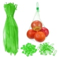 thumbnail image 1 of Lot de 100 Sacs de Production Réutilisables en Filet, 35cm/14 Pouces Sacs de Rangement Lavables avec Boucle en Plastique pour Fruits Frais Légumes Fruits de Mer, Vert, 1 of 6