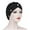 Black, variant on Beaded Turban Night Cap for Women Chemotherapy Forehead Cover Comfortable Baseball Hat Navy One Size
