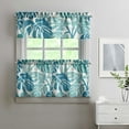 thumbnail image 2 of Kitchen Curtains 24 Inch Short - 3 Panel Set, Rod Pocket Window Curtain with Tropical Leaf Botanical Print, 100% Polyester for Farmhouse, Cafe, Kitchen, Bedroom, Easy Wash, 2 of 6