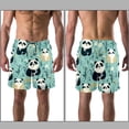 thumbnail image 3 of luoweisi Men's Beach Shorts Quick Dry Swim Trunks with Mesh Lining Panda L, 3 of 5