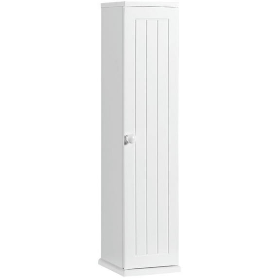 YYAo Bathroom Storage Cabinet, Toilet Storage Cabinet, Free Standing Toilet Paper Holder with 4 Shelves and Top Slot for Bathroom-White
