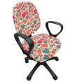 thumbnail image 1 of Love Office Chair Slipcover, Rhythmic Colorful Abstract Hearts Pattern on Muted Tones Backdrop, Protective Stretch Decorative Fabric Cover, Standard Size, Champagne Coral, by Ambesonne, 1 of 5