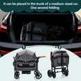 thumbnail image 6 of Funyard, Expedition Wagon Stroller for 2 Kids, Double Stroller with 5-Point Safety Harness, Adjustable Canopy & Handlebar, Snack Tray, All-Terrain Wheels, Lightweight Fold, Grey, 6 of 9