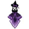 thumbnail image 5 of ZHOGXU Womens Halloween Witch Dresses Spaghetti Strap Sleeveless High Low Tulle Mini Dress With Hat For Party Dress Up,S, 5 of 6