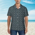 thumbnail image 4 of Puffin Navy Hawaiian Shirts For Men, Summer Short-Sleeve Relaxed-Fit Button-Down Shirts Xx-Large, 4 of 9