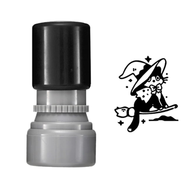 Outdor 5ml Cat Pattern Stamp Counts Round Self Inking Stamp Stamp For Journals Scrapbook Cards & Teacher Black Cats Decorative
