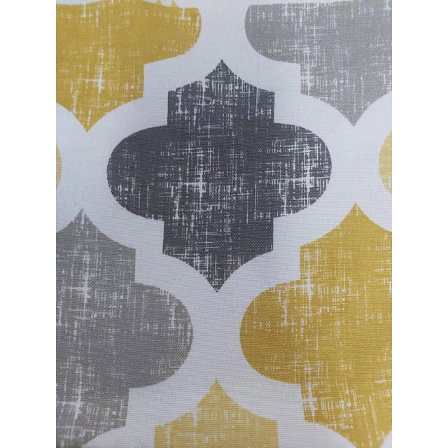 Volkmi 25CM 2 Pcs Ensemble de Rideaux de Petite Fenêtre en Polyester Coton Imprimé Marocain (Gingembre Gris)