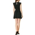 thumbnail image 3 of INSPIRE CHIC Women's Cap Sleeve Ruffle Tie Belt Ruffle Hem Dress Black L, 3 of 6