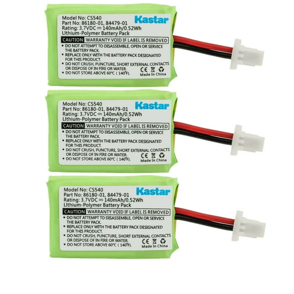 Kastar 3-Pack Battery Replacement for Plantronics 86180-01 PL-86180-01 Battery, Plantronics 84479-01 PL-84479-01 Battery, Plantronics CS540 CS540A Wireless Headset System