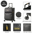 thumbnail image 2 of Lucas Ultra Lightweight Carry On - Softside 20 Inch Expandable Luggage - Small Rolling Bag Fits Most Airline Compartments - Durable 8-Spinner Wheels Suitcase (Black), 2 of 7