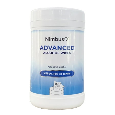 Nimbus9 Hand Sanitizing Alcohol Disinfecting Wipes, 5.9" x 6.3" Wipes, 100 Wipes/Canister, Lot of 16