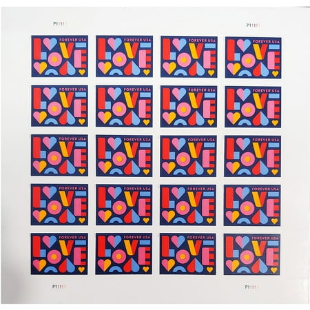 USPS LOVE Self Adhesive Forever USA, 20 Stamp