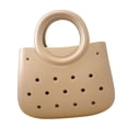 thumbnail image 4 of Bolsa de playa para mujeres Impermeable para el agua Pequeña bolsa Multipropósito de almacenamiento de verano con agujero Caqui, 4 of 8