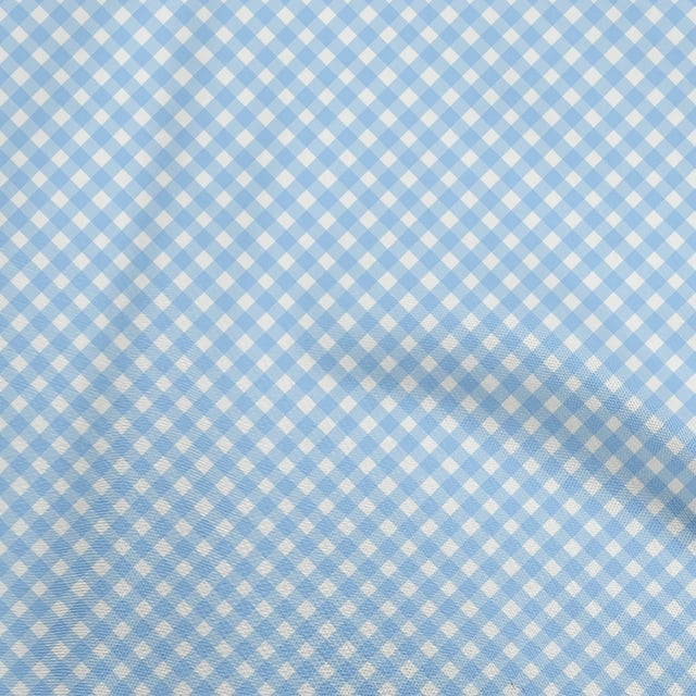 oneOone Cotton Poplin Light Blue Fabric Gingham Check Sewing Craft Projects Fabric Prints By Yard 56 Inch Wide