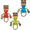 thumbnail image 2 of Braided Rope Monkey Dog Toy Tough Rubber Throw Chew Tug Colors Vary Choose Size (Large - 9.5"), 2 of 4