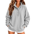 thumbnail image 5 of Womens Sweatshirt Mock Neck Henley Pullover Oversized Fall Outfits,2XL, 5 of 9