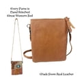 thumbnail image 3 of Crossbody Cowhair Purse Satchel Leather Teal Stone Tassel Tote, 3 of 11