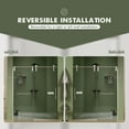 thumbnail image 5 of 56"-60"W x 70"H Sliding Shower Door, Frameless Shower Door with Premium 5/16"(8mm) Thick Tempered Glass, Brushed Nickel Finished and Towel Bar, Water Repellent Shower Glass Door for Bathroom, 5 of 7
