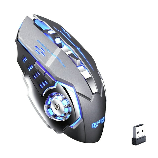 Ratón inalámbrico 7 colores Luz de respiración Computadora de escritorio recargable Computadora portátil 2.4G 6 botones Ratón para juegos Guardurnaity DZ7799-02