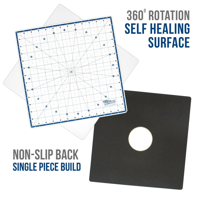 13.5 inch x 13.5 inch Rotary White Professional Self Healing 7-Layer Durable Non-Slip PVC Cutting Mat