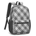 thumbnail image 2 of Gray and White Checkered Pattern 17" School Backpacks for Teens,Waterproof Oxford Fabric,S-Shape Padded Straps for School,Travel,Hiking,Camping, 2 of 6