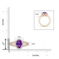 thumbnail image 4 of ANGARA Natural Oval 2.28 ct Amethyst Split Shank Halo Ring in 14K Rose Gold for Women (Size-10x8mm) | February Birthstone, Birthday, Anniversary, Jewelry Gift for Women | Natural Amethyst Ring, 4 of 9