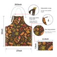 thumbnail image 7 of Autumn Leaves and Fall Mushrooms Pattern Apron-Garden Aprons for Women with Pockets-Cotton Linen Waterproof Kitchen Cooking Gardening Aprons Adjustable for Kitchen,Cooking,BBQ and Salon 33"x27", 7 of 7