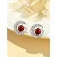 thumbnail image 5 of Suplight Sterling Silver Moon Star Earrings Cubic Zirconia Birthstone Jewelry Gift for Women, 5 of 10