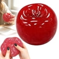 thumbnail image 2 of Red Apple Squishy, Slushy Squishy Silicone Fidget Stress Reliever, Realistic Fake Fruit Novelty Squeeze Stress Reliever, 2.8 in, 2 of 6