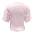 thumbnail image 5 of Summer Tops for Women Technical Shirts Women T Shirts Casual Long Sleeved Tops Womens Athletic Long Sleeve Shirt Fitted Large T Solid Workout Short Sleeve Shirt Woman's Summer Pink S, 5 of 6