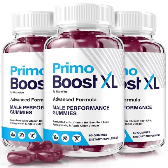 (3 Pack) Primo Boost XL – Original PrimoBoost XL Gummies with a Natural Daily Blend for Energy & Wellness | Great-Tasting, Easy-to-Chew Gummies (180 Gummies)