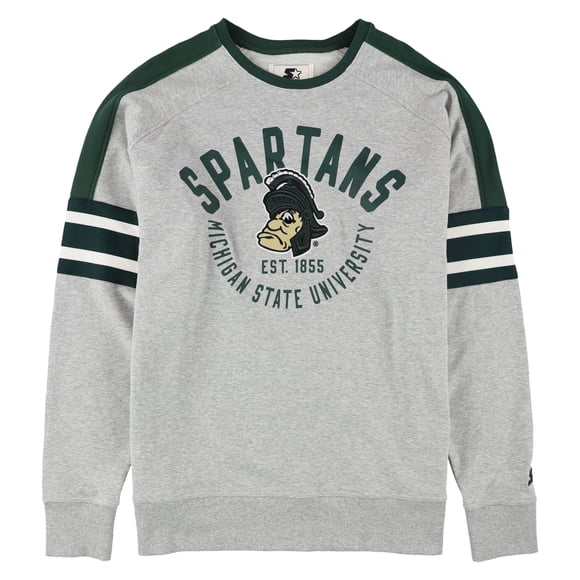 STARTER Womens Michigan State Spartans Sweatshirt, Grey, Large