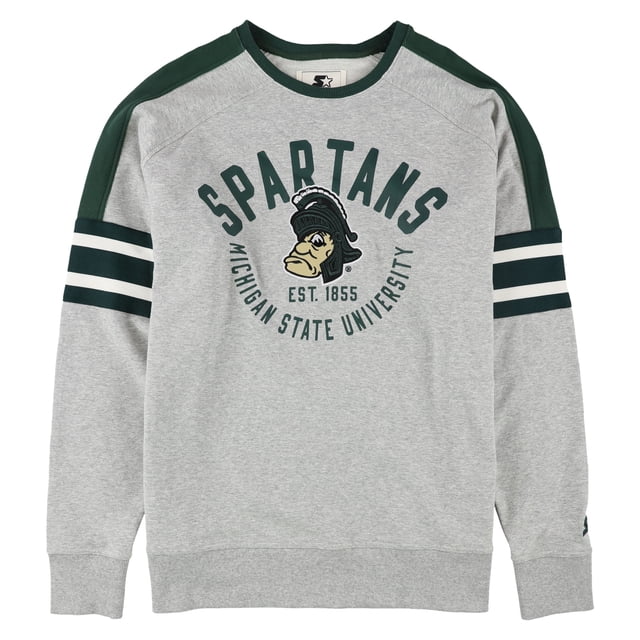 STARTER Womens Michigan State Spartans Sweatshirt, Grey, Large